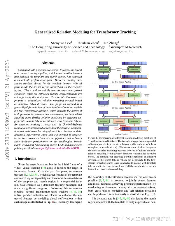 Generalized Relation Modeling For Transformer Tracking - 知乎