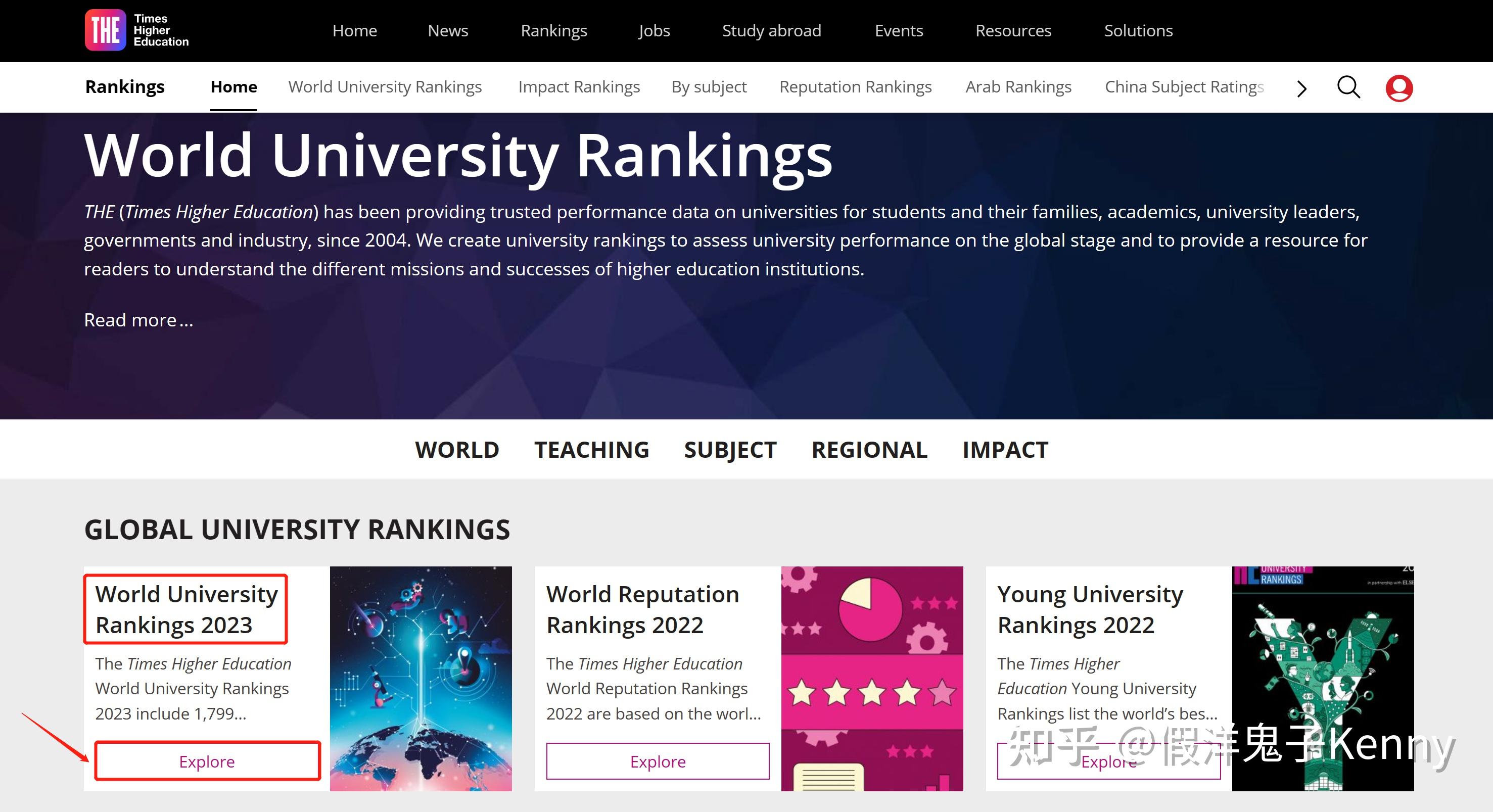 手把手教你查询世界大学排名（QS, U.S.News, THE, ARWU） 知乎