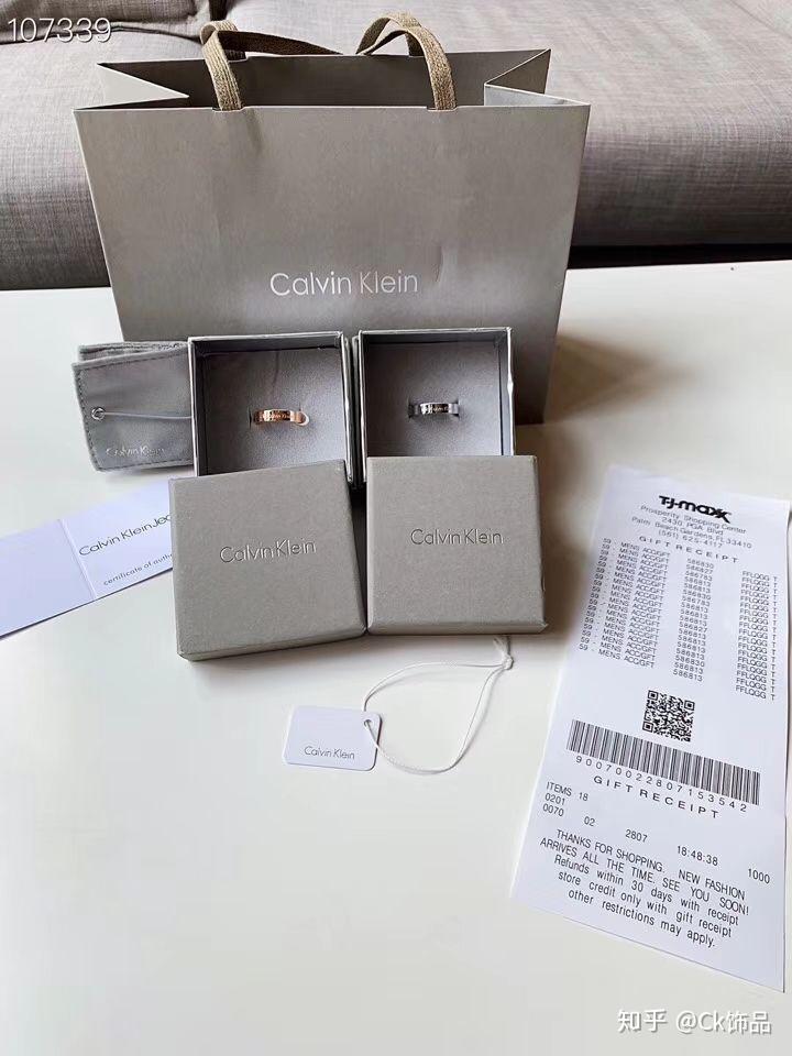 calvin klein ck男女情侣款戒指对戒,双色可选,银色,玫瑰金,材质18k
