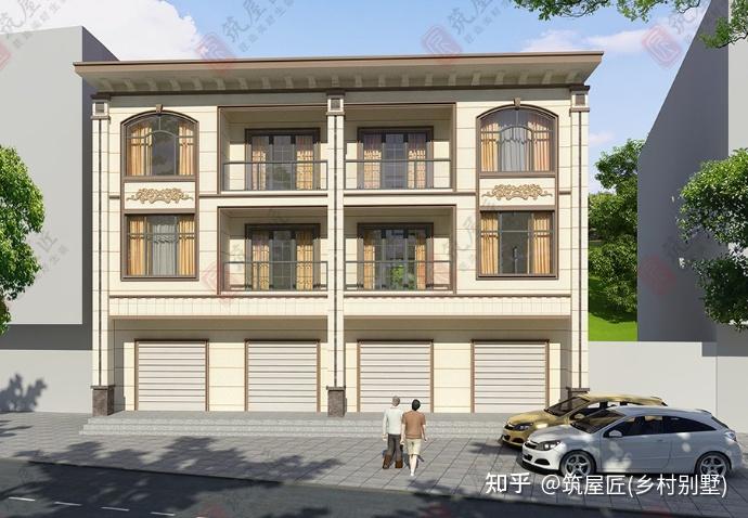 筑屋匠新品图纸分享9室6厅精品别墅设计带有4间商铺