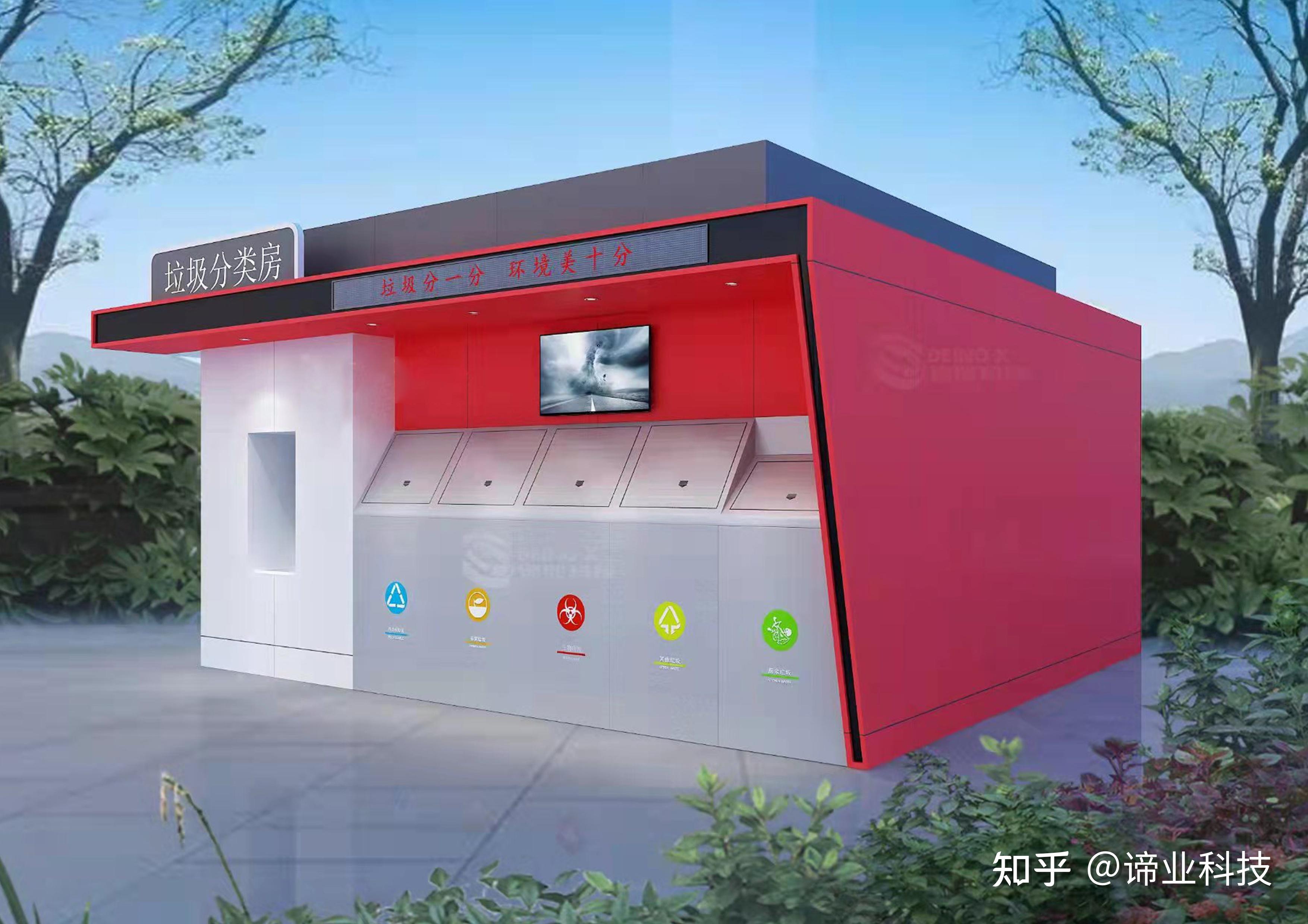 该小区之前是直接把垃圾桶放在街道旁,加上简易棚进行遮风挡雨,垃圾桶