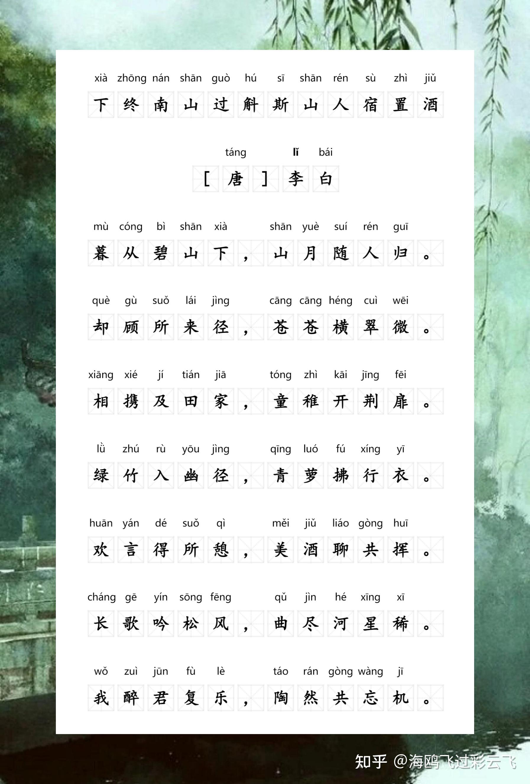《下终南山过斛斯山人宿置酒》