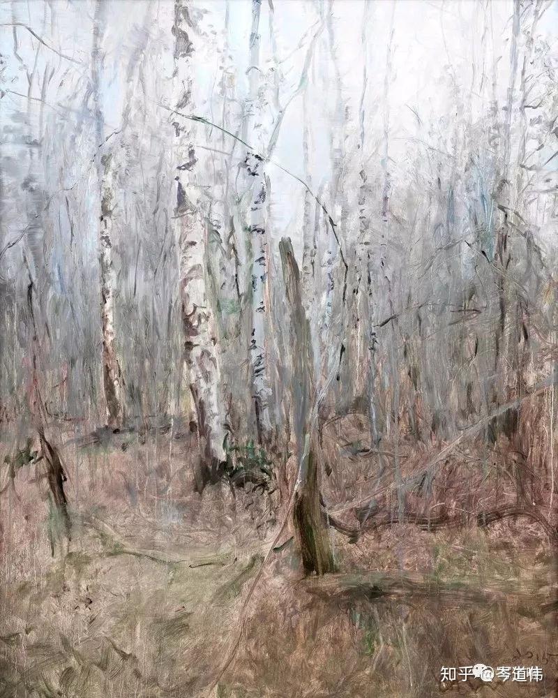 俄罗斯森林系列·深秋42014 100 x 80 cm 布面油彩俄罗斯森林写生 诺