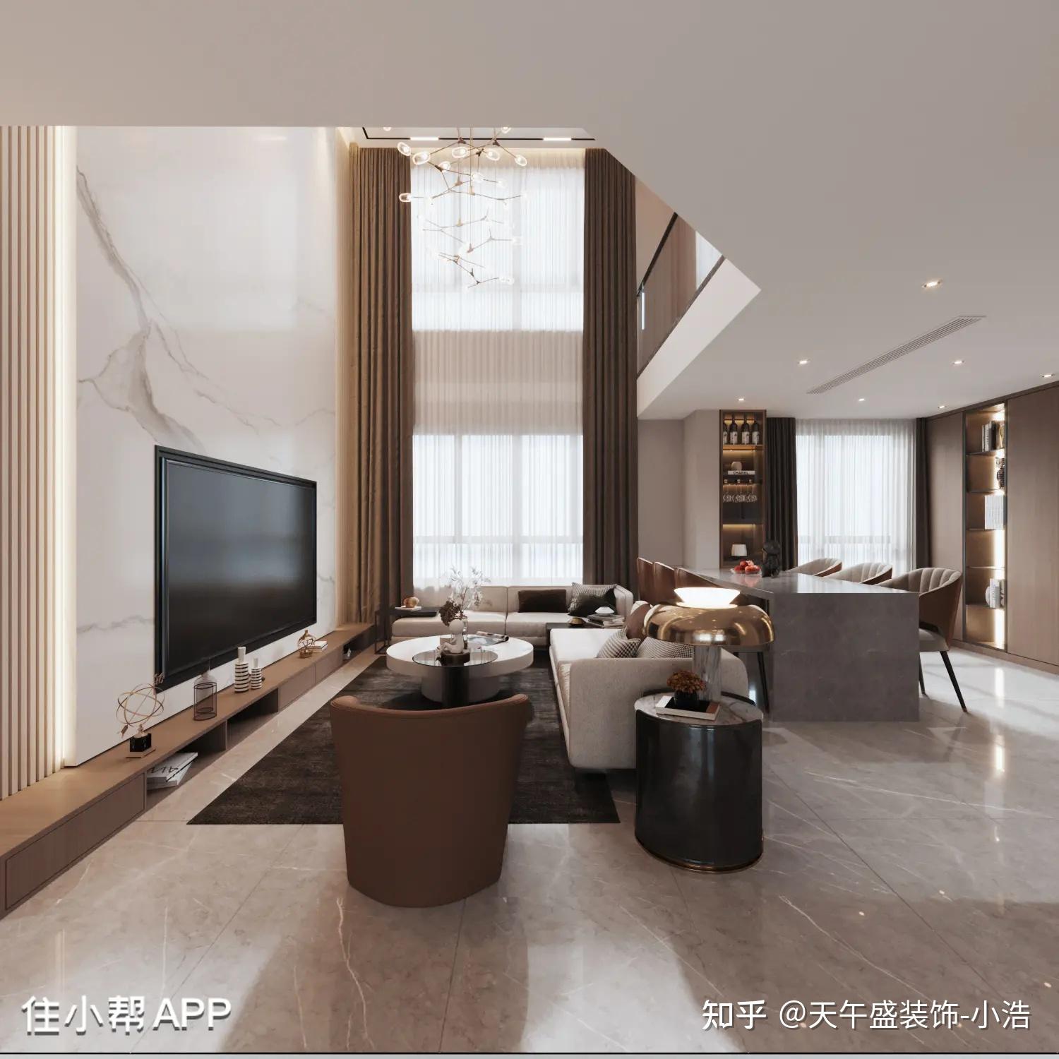 天午盛装饰丨哈尔滨装修公司丨180㎡的复式楼,设计改造成意式轻奢风,精致感真的太惊艳 - 知乎