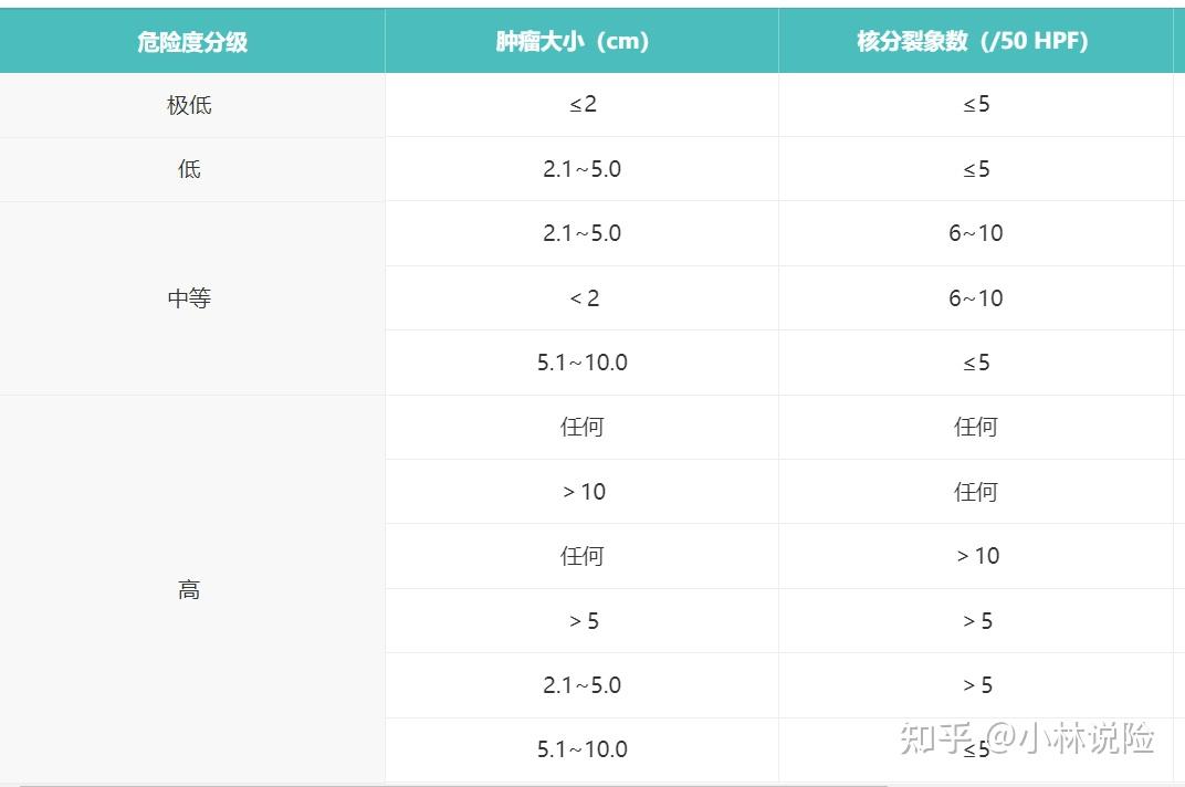 胃肠道间质瘤危险度图片