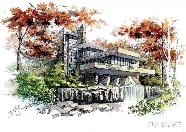 建筑马克笔手绘色彩表达 - 知乎