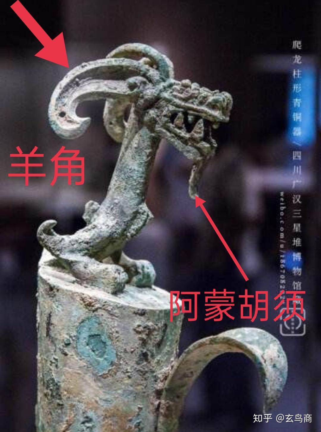 三星堆爬龙柱形青铜器来自古埃及