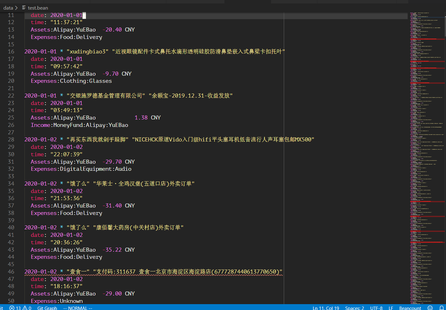 用于支付宝和微信账单的beancountimporter