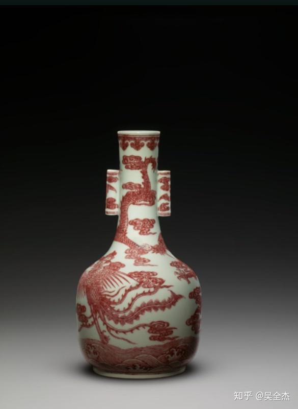 旧家蔵出『清 紅釉描金花鳥瓢箪瓶 乾隆年製款 共箱』 陶芸