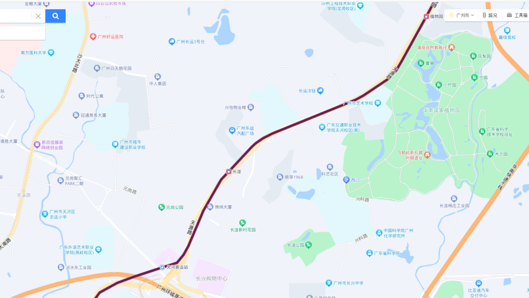 广州地铁6号线有31个站42公里,东西走向呈u型,穿越5个区