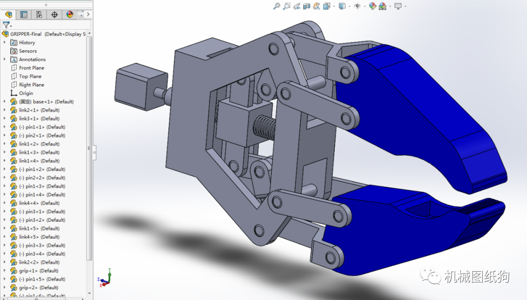 機器人roboticarmgripper機械臂夾持器3d數模圖紙solidworks設計