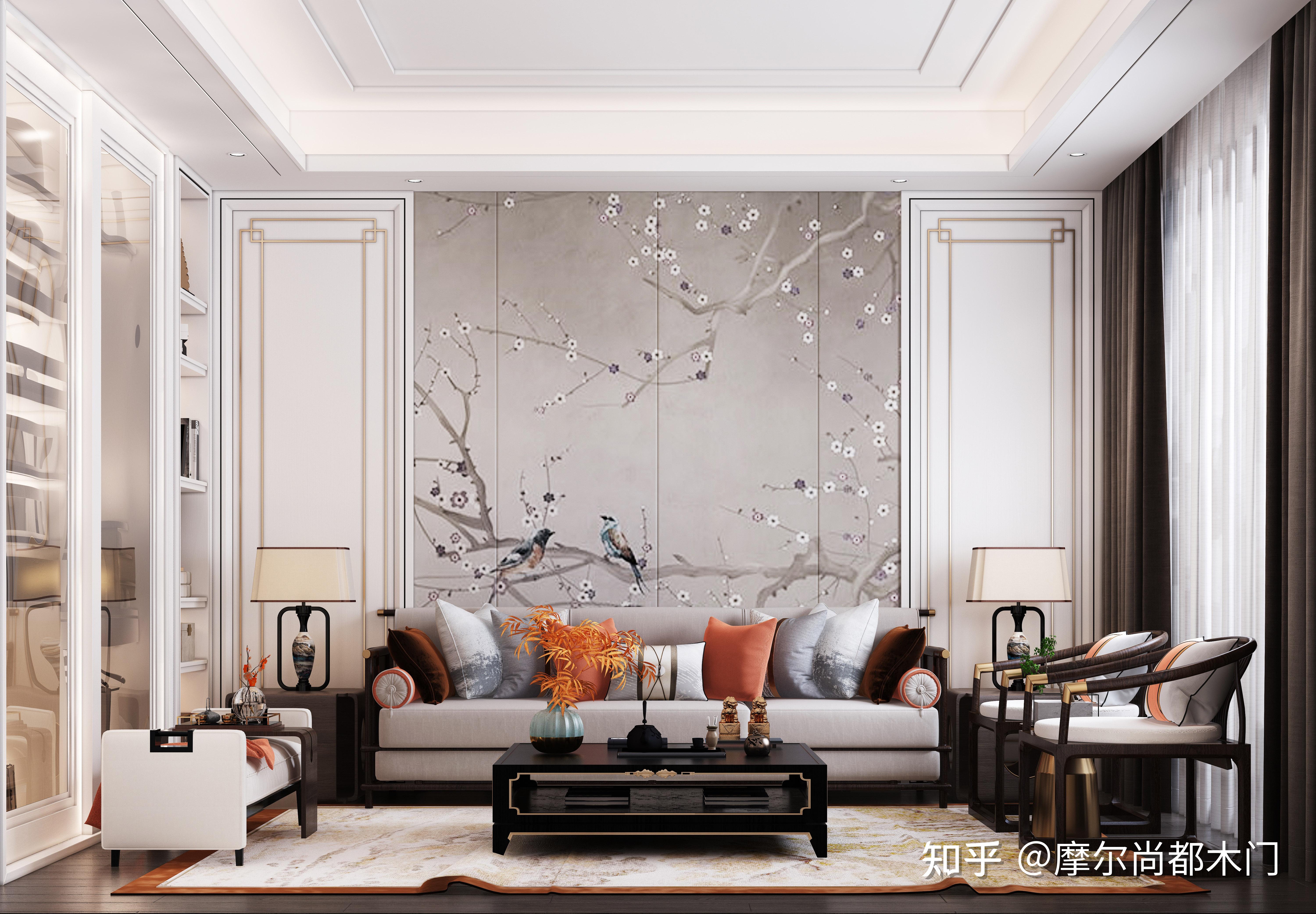 家装中式客厅沙发背景墙如何设计