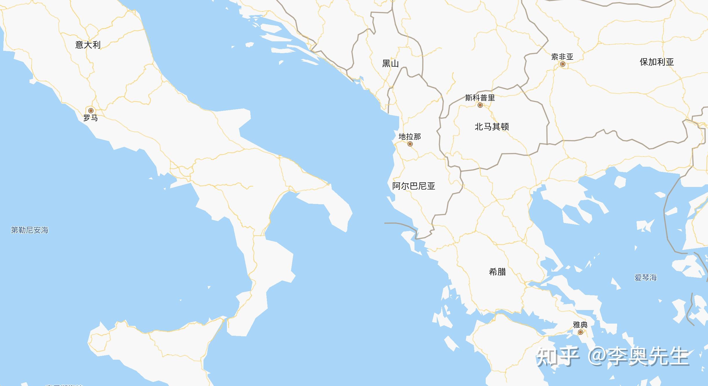 从地图上可以看到,北马其顿是一个"内陆国家",黑山靠海.