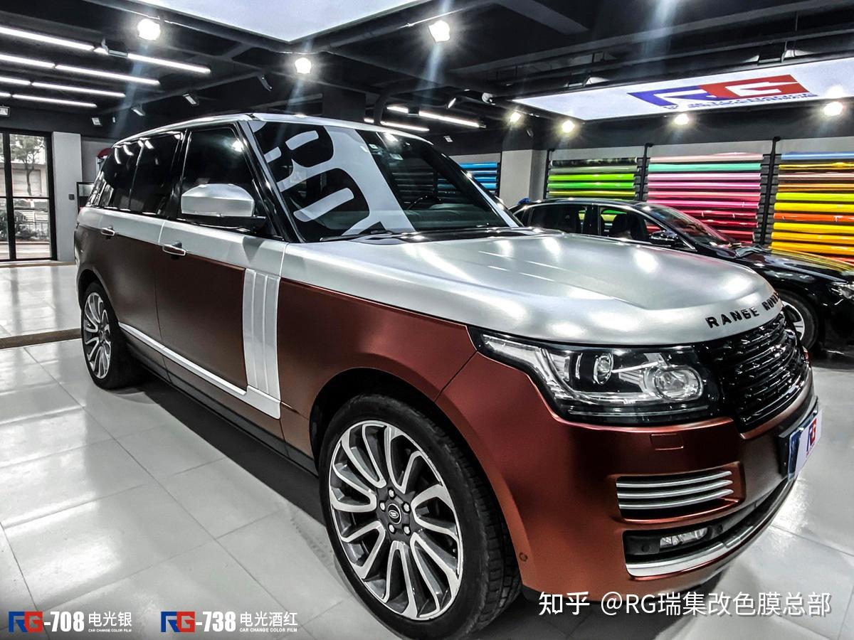 贴膜,小编今天给大家推出的是全网最新的路虎揽胜车身改色膜电光银拼
