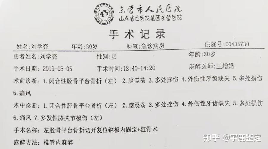 左胫骨外侧平台骨折且有多处挫伤能评上几级伤残