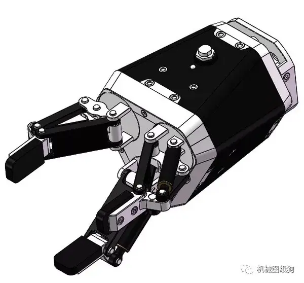 機器人三指dh3機械臂末端執行器3d圖紙step格式