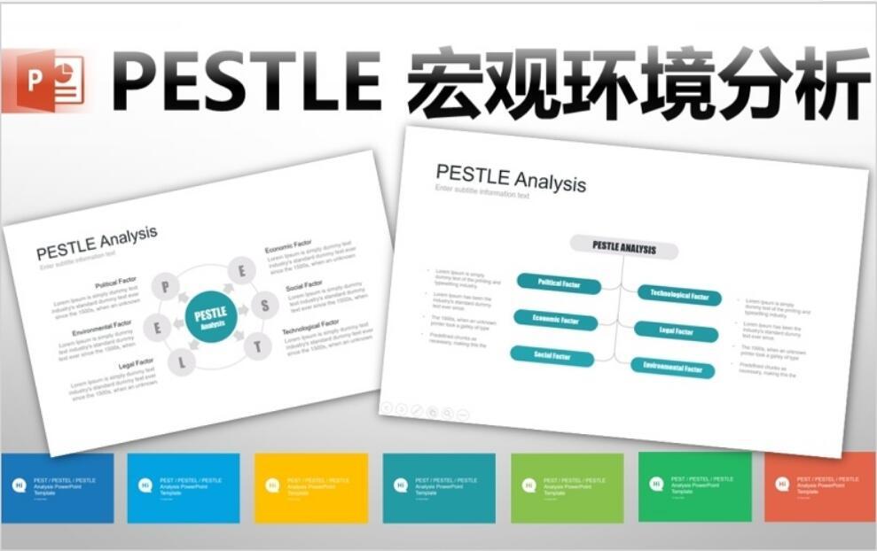 7套色系宏观大环境pestel分析ppt模板信息图表素材 知乎