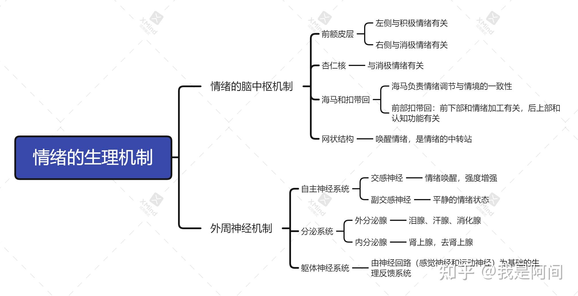 普通心理学第5版彭聃龄思维导图知识点总结情绪的生理机制