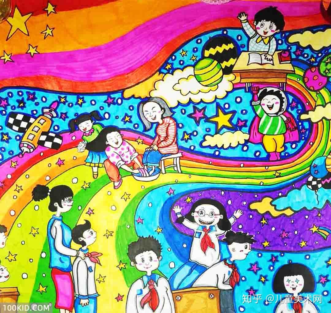儿童画手绘：祝福祖国_哔哩哔哩_bilibili