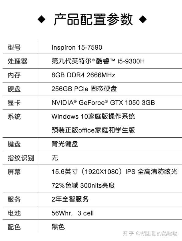 戴尔灵越7590详细参数图片