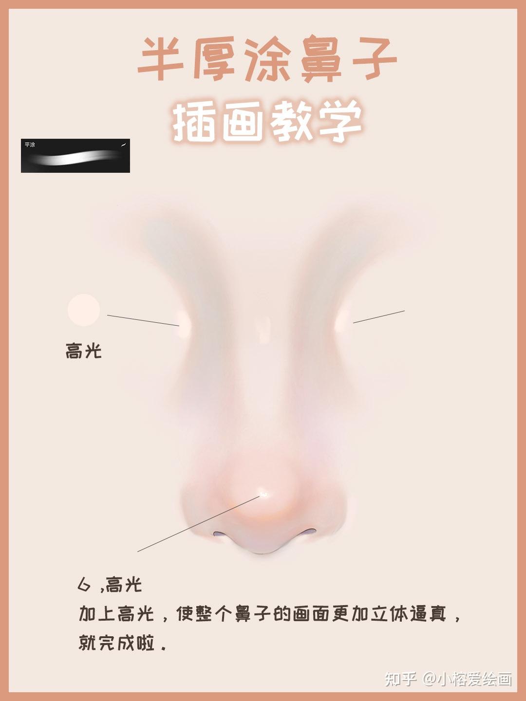 半厚涂鼻子写实画法 