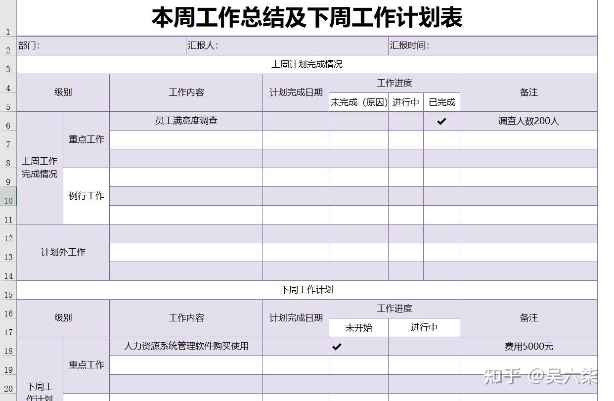 高效工作表格模板彙總日計劃周計劃月計劃年計劃表格模板