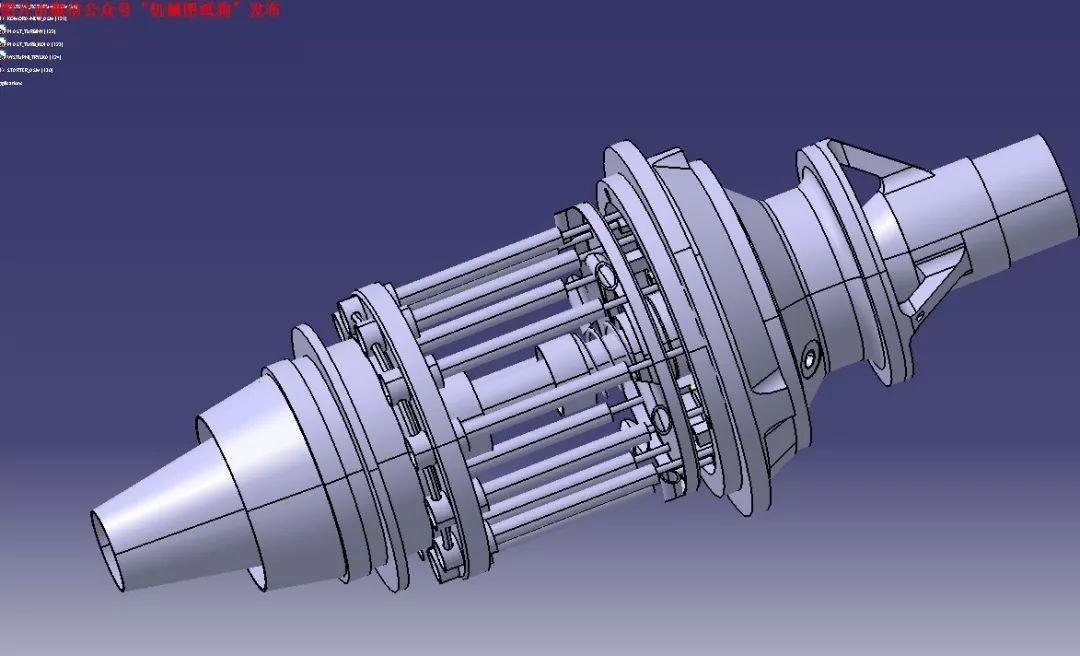 發動機電機rs30燃氣渦輪噴氣發動機3d模型