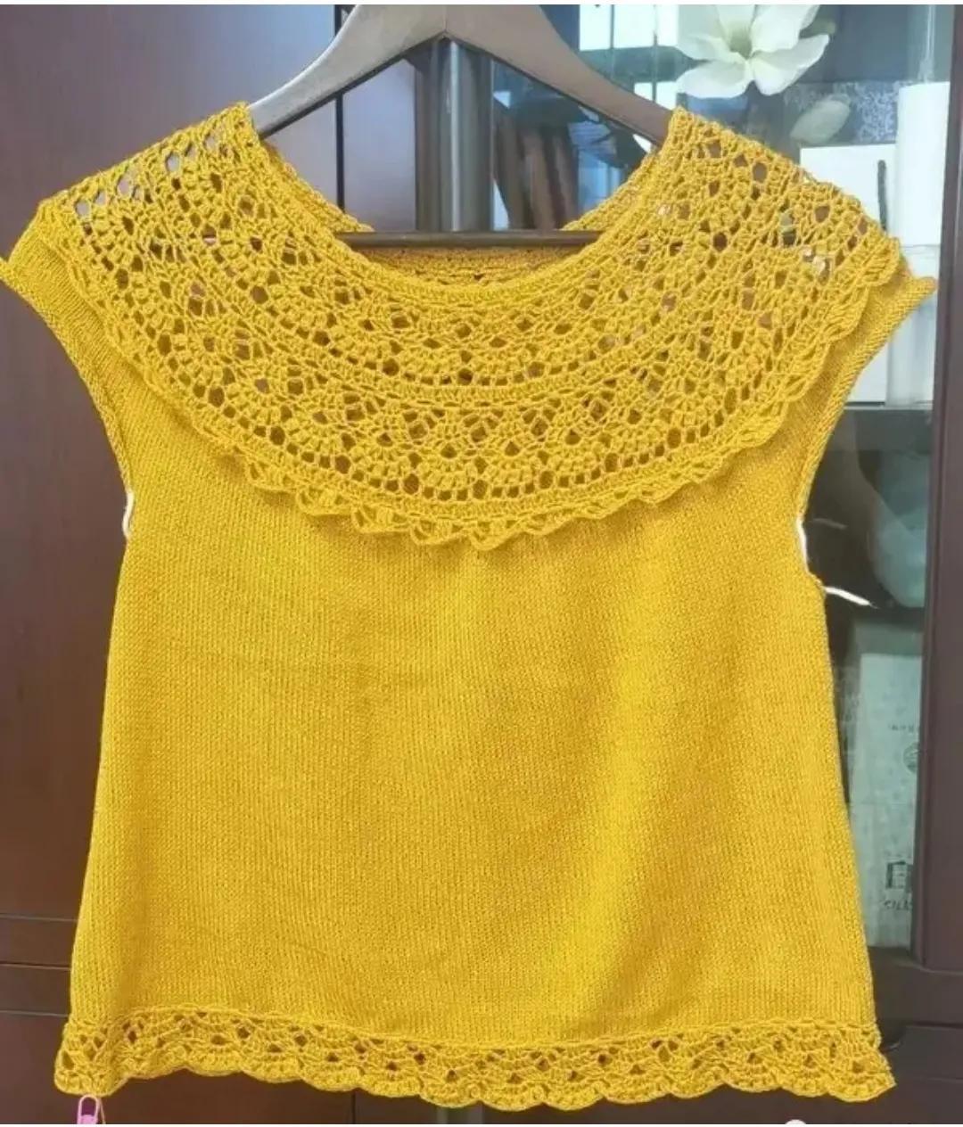夏天穿亚麻小衫编织,钩针和毛衣针和织的一款,文章配视频讲解 - 知乎