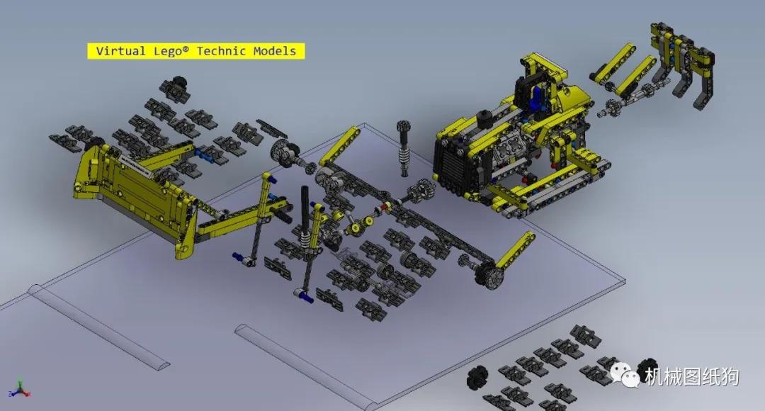 工程机械42028lego机械组推土机拼装模型3d图纸xt格式