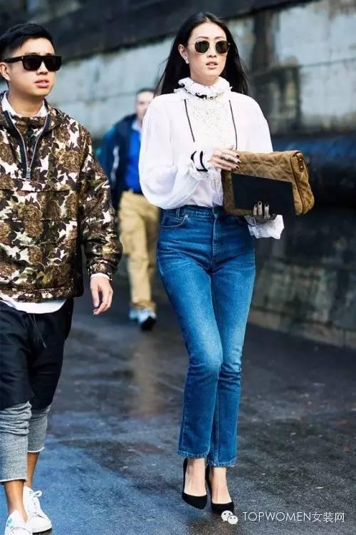 高腰牛仔裤帮你告别“圆柱民”