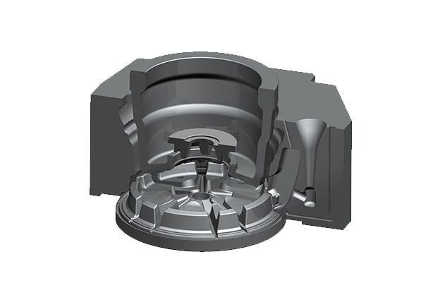 将其注入事先准备好的模具中,冷却成型的一种轮毂