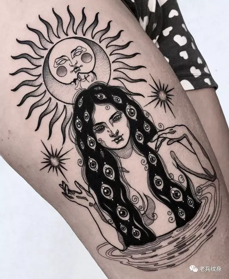 纹身素材太阳神