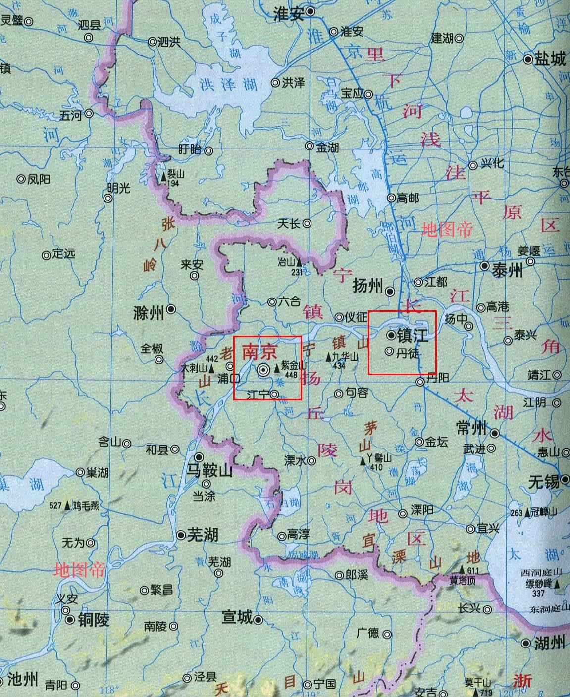 镇江位于长江南岸,是江苏省12个省辖市中(不算南京)市区距离省会南京