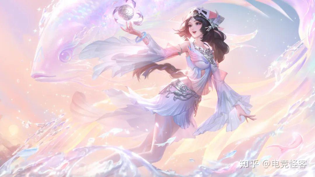 2款限定皮肤模型特效曝光西施粉蓝色短裙大长腿光脚造型清纯可爱甄姬