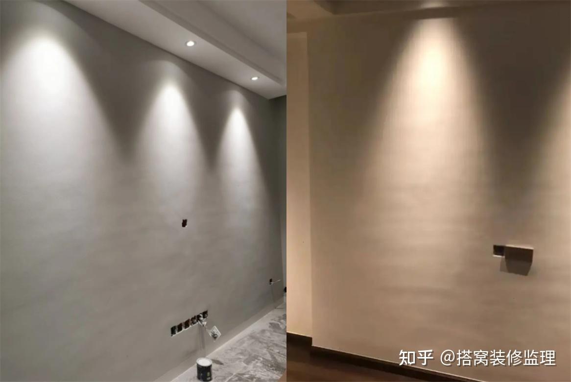 常有墙面凹凸不平,这就要从射灯打开后说起,真是心酸又好笑