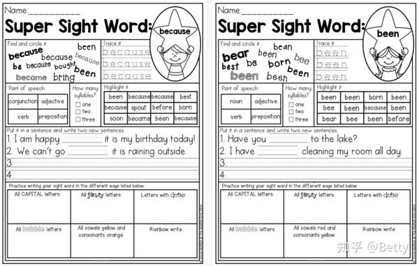 使用率超高的高频词练习纸Sight Word Super Stars全5册,好用到爆! - 知乎