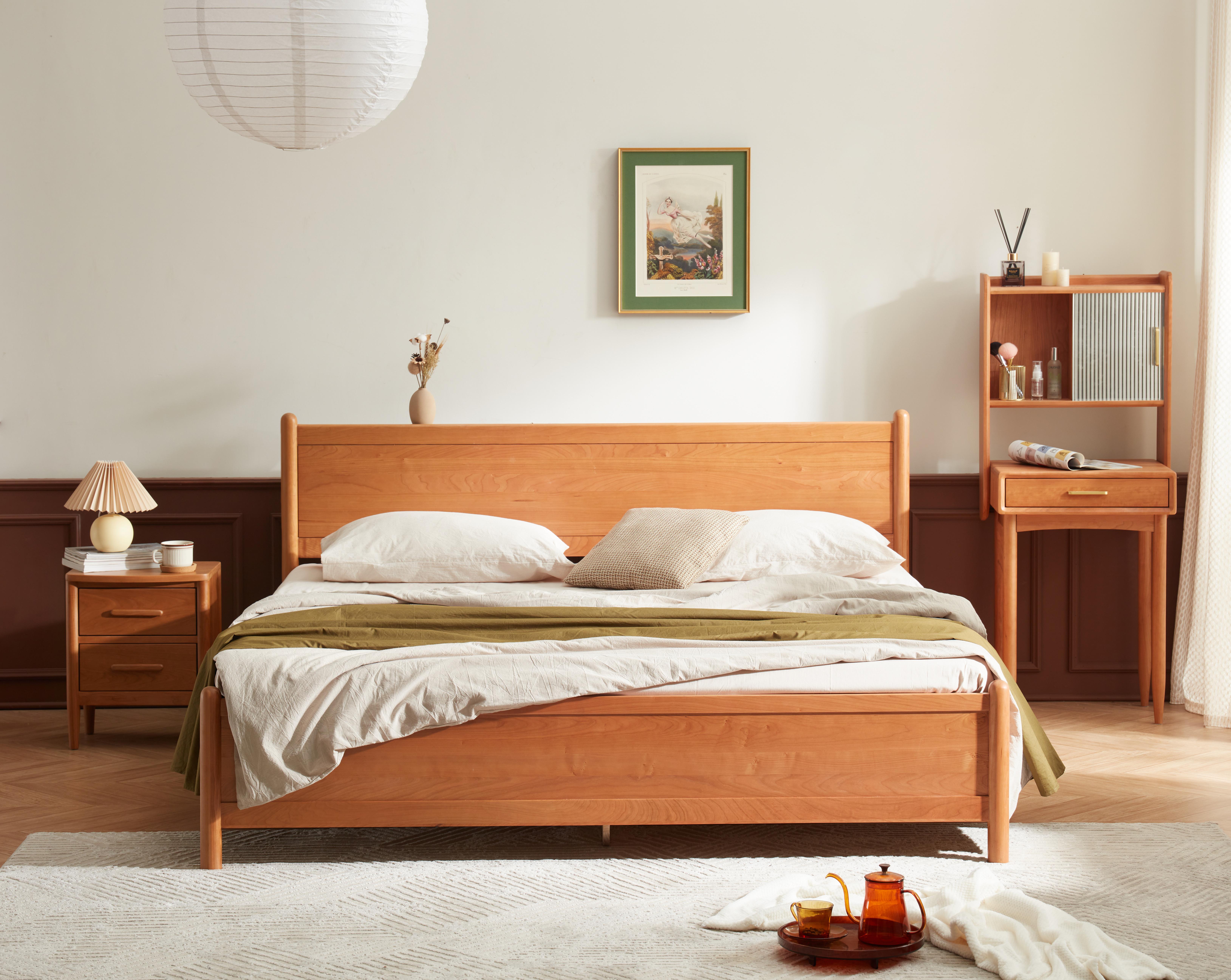 夏木樱桃木高箱床