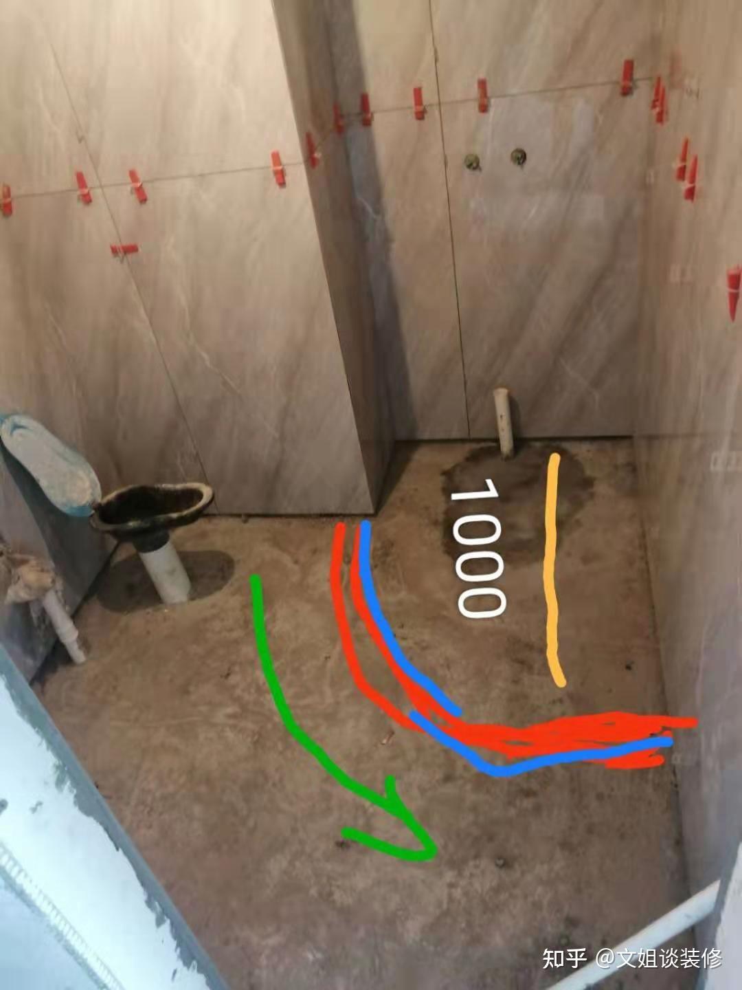 吴江景苑挡水条安装过程防水实验开始