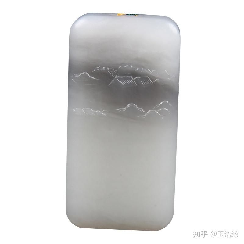 和田玉青海料烟灰巧雕,雕刻出了立体的云雾深处的人家