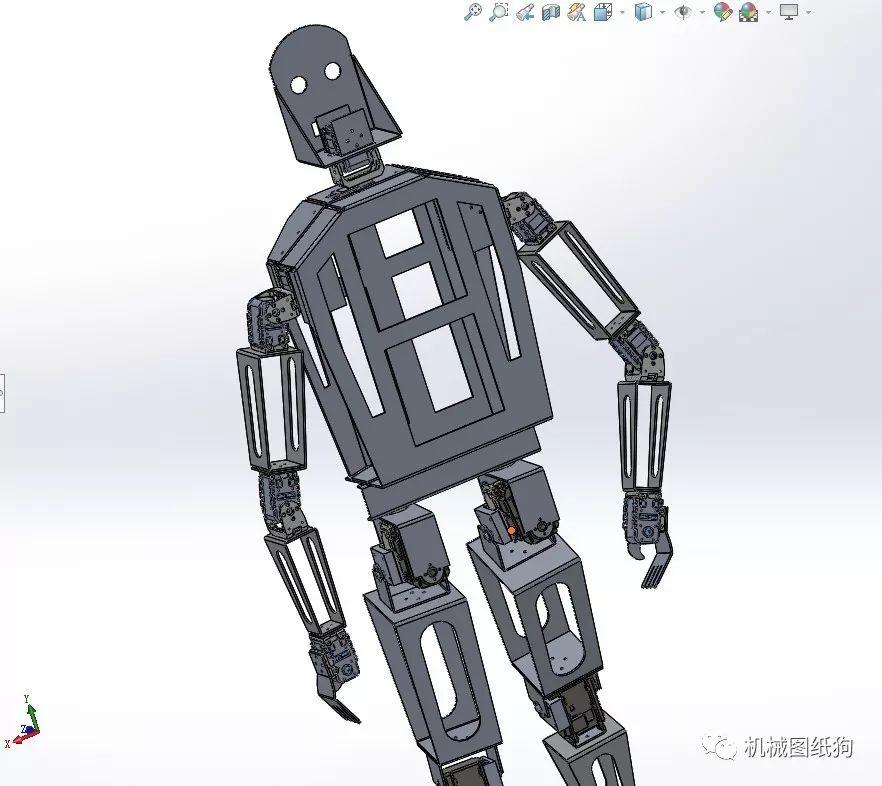 機器人鈑金仿人機器人3d模型圖紙solidworks設計