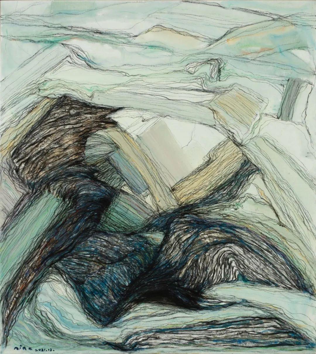 汤弼明46×61cm 布面油画 2021年《余晖——东山龟岗路民居》吴墨林