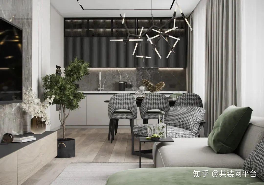 65㎡复古绿小居室,优雅知性的品味空间 - 知乎