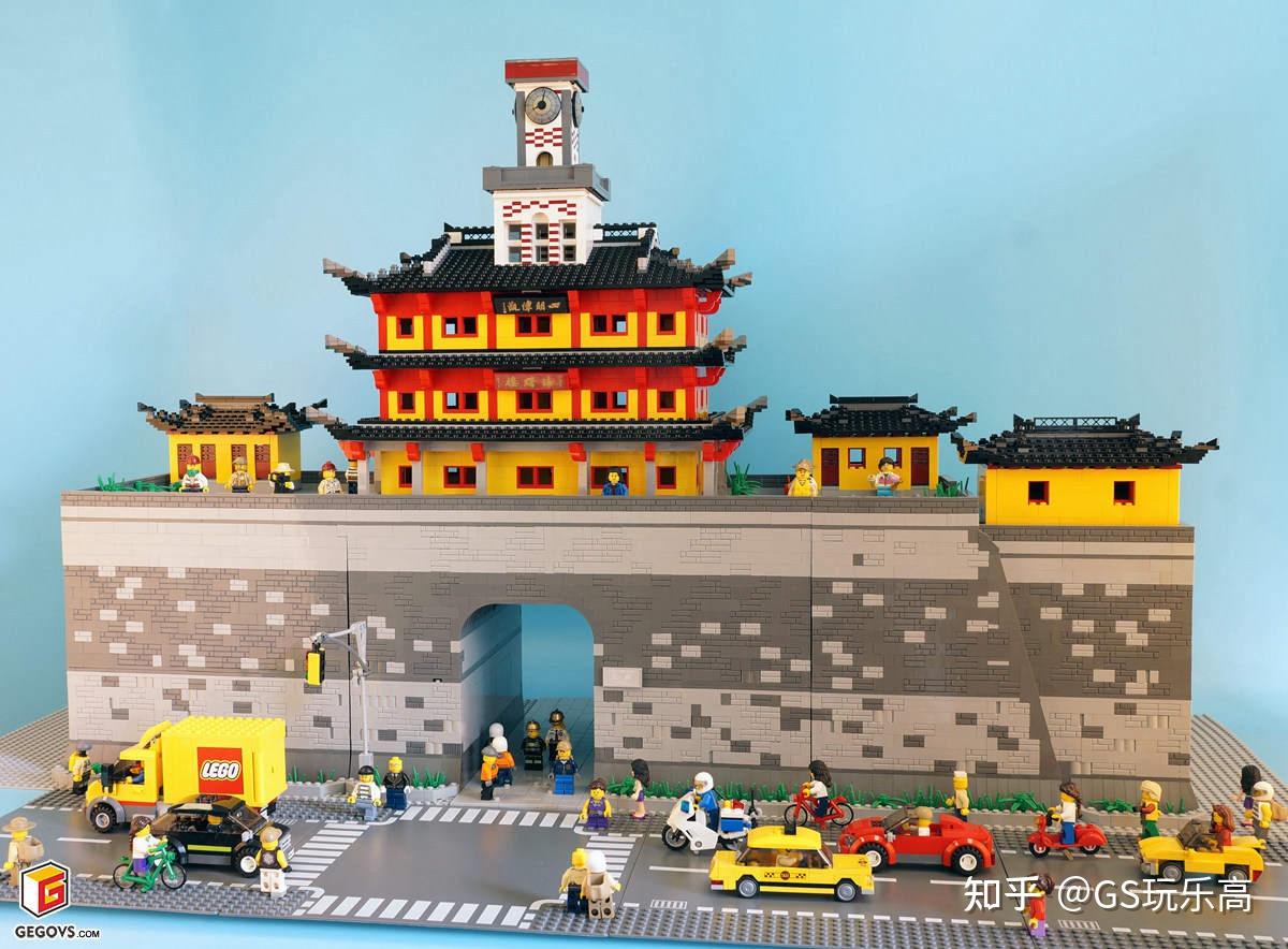 用1w乐高颗粒搭建中国风鼓楼