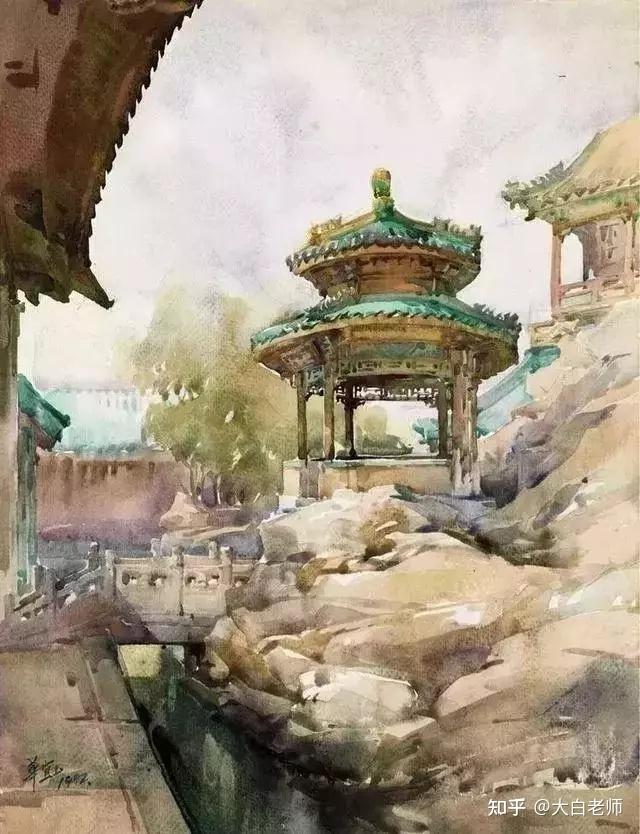 她笔下的古建筑飘逸洒脱,国风十足!#磨金石教育