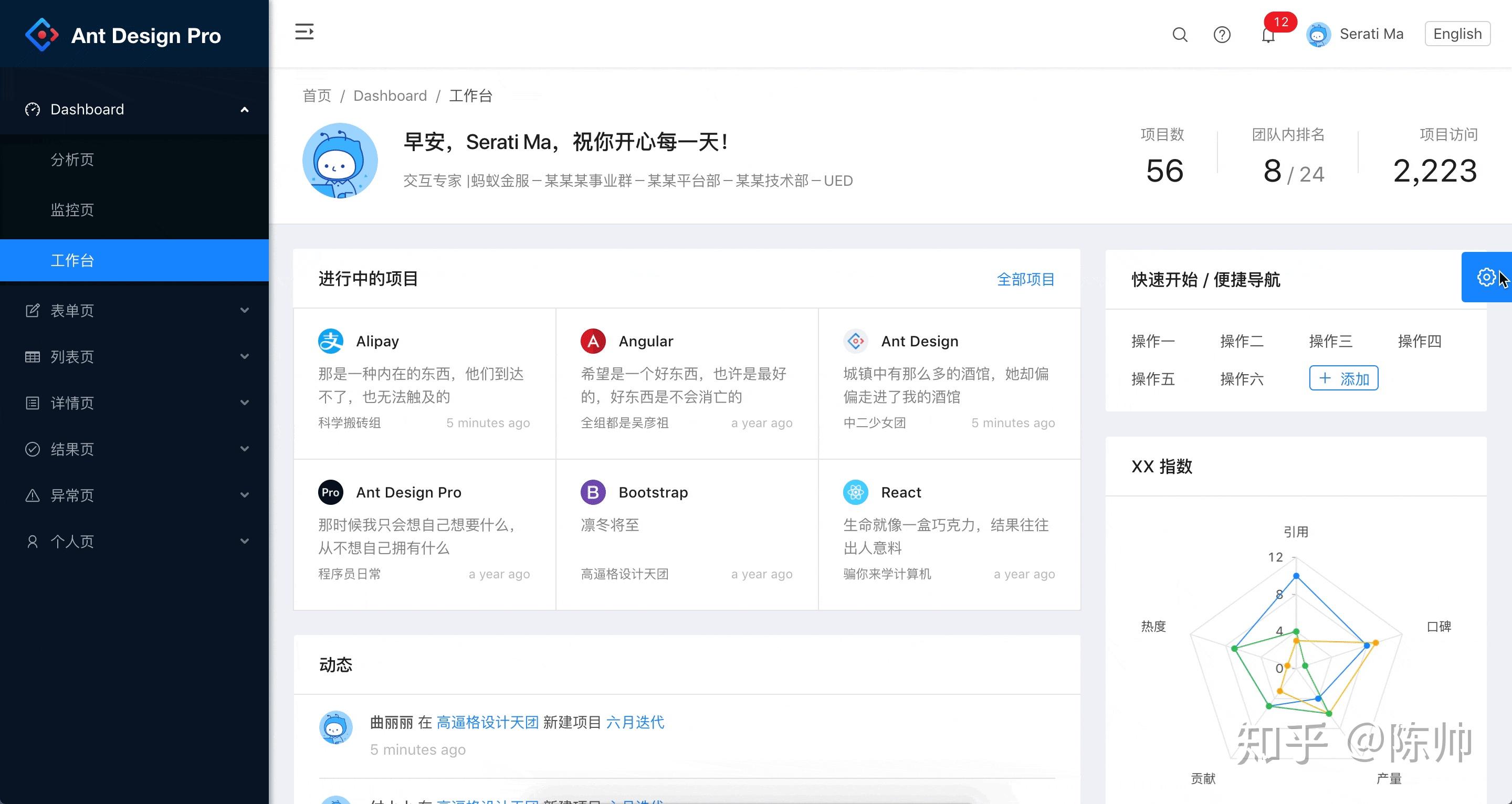 漂亮的实力派antdesignpro20正式发布