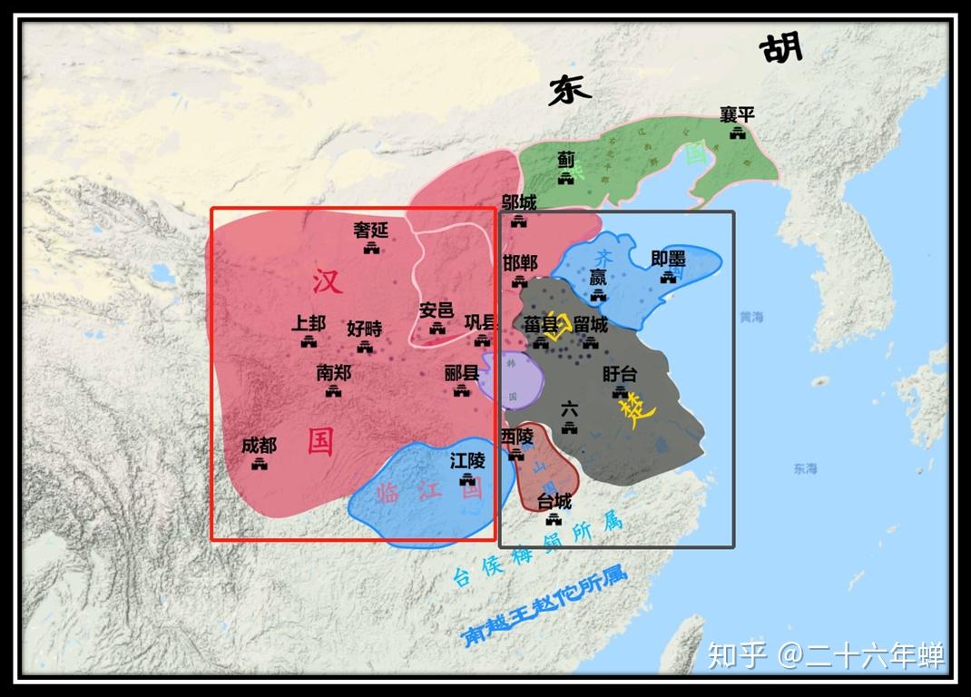 刘邦项羽楚汉分界地图图片