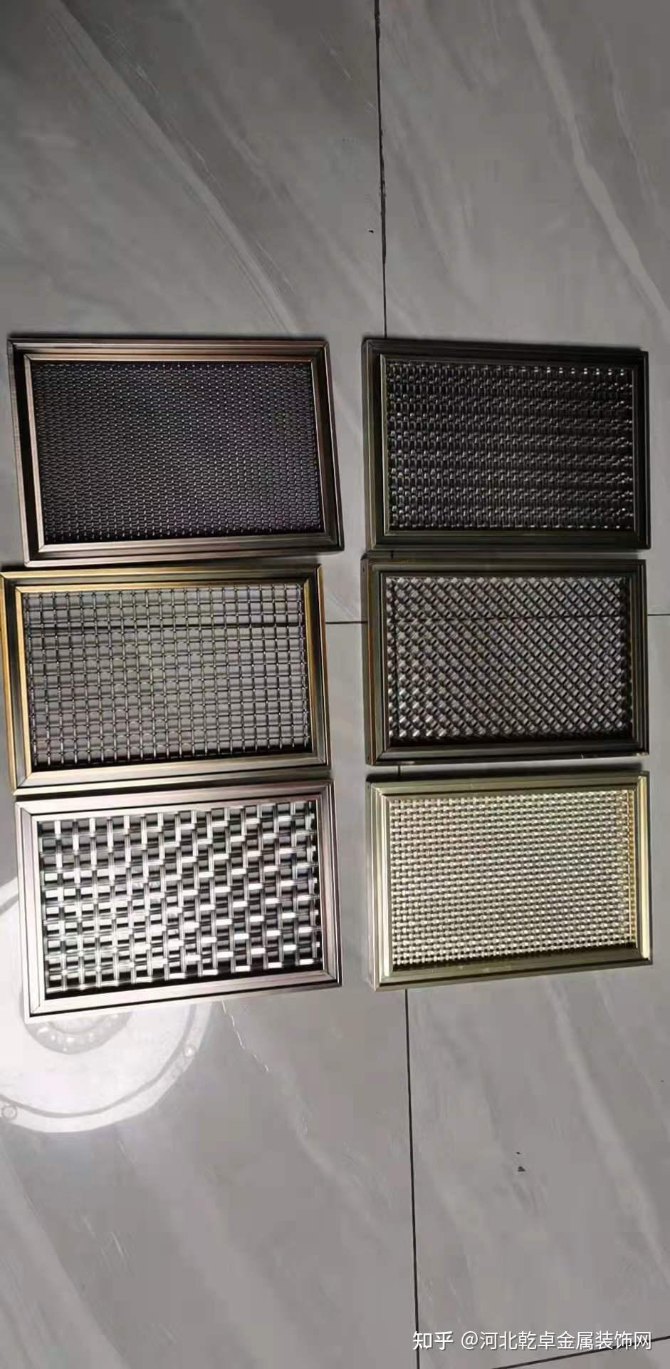 供应金色光面防指纹格网售楼部装饰钢丝网幕墙金属编织网