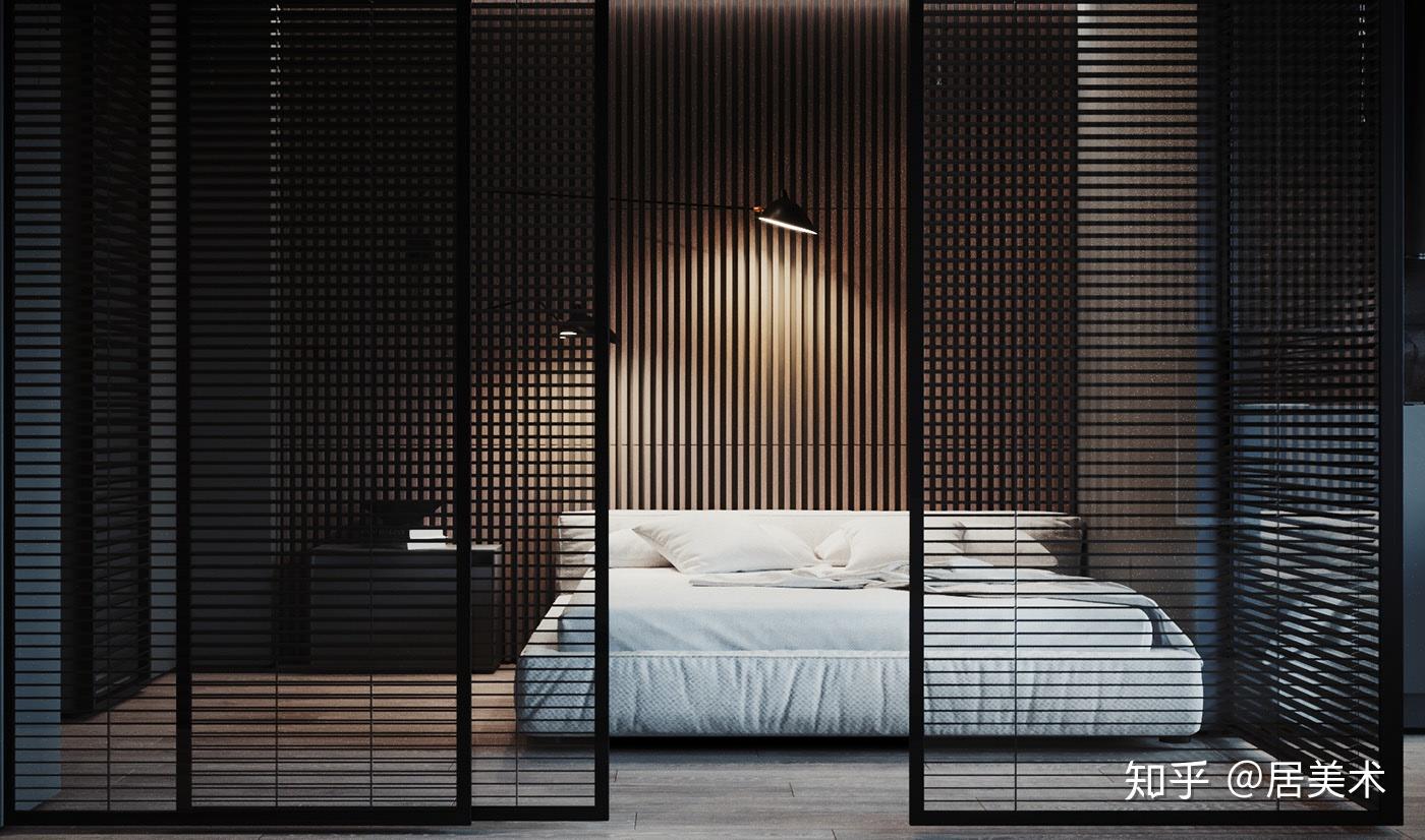 格不断还好看木搁栅床头背景墙