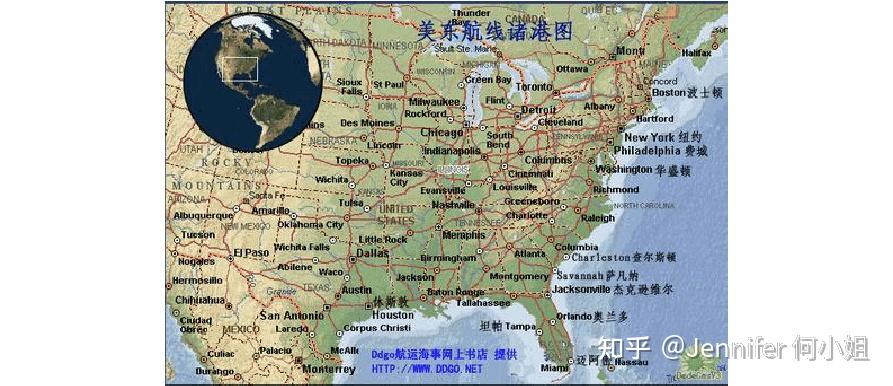 美西美东常见港口 - 知乎