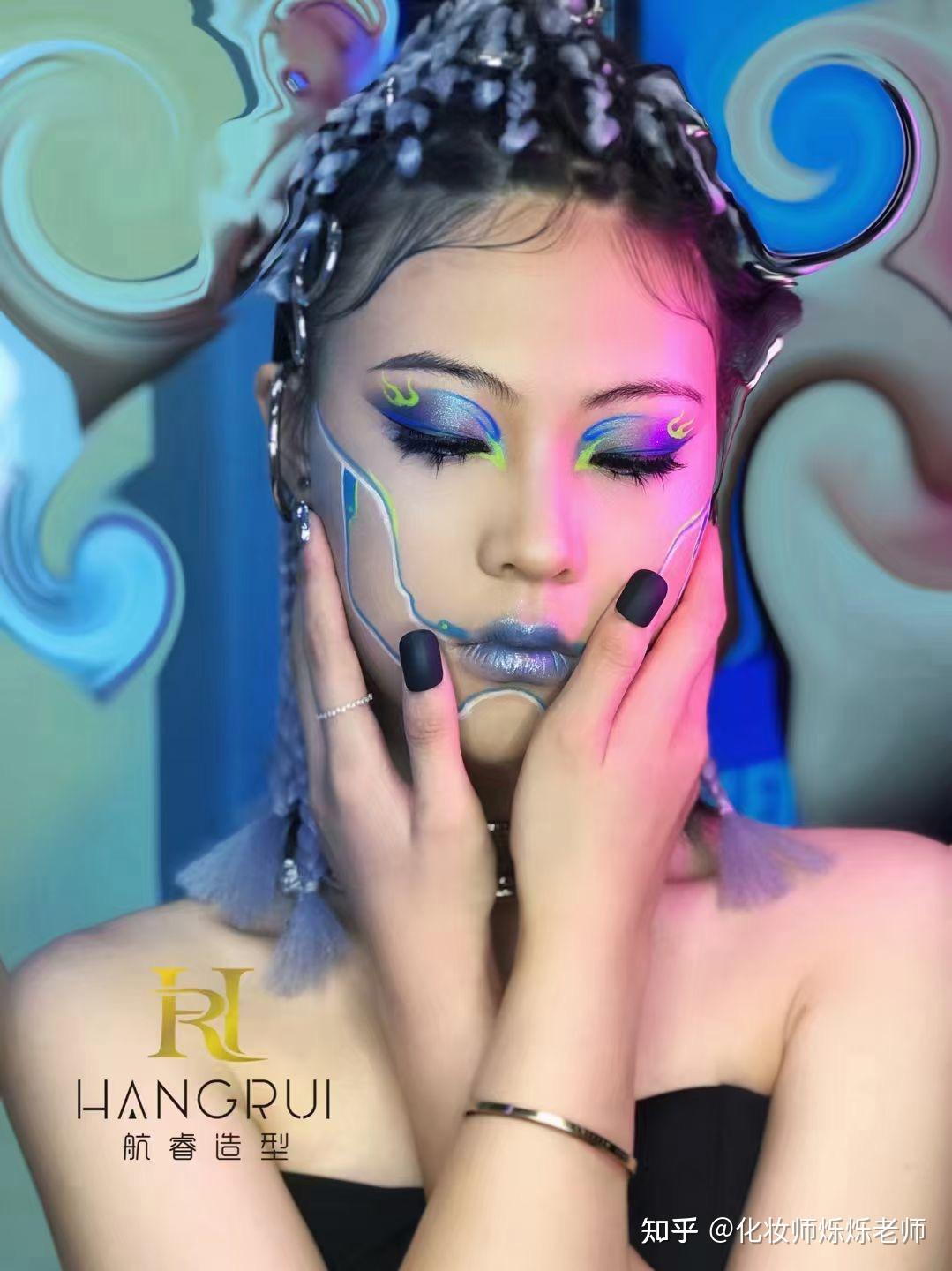 赛博朋克妆容科幻未来感ai仿生人